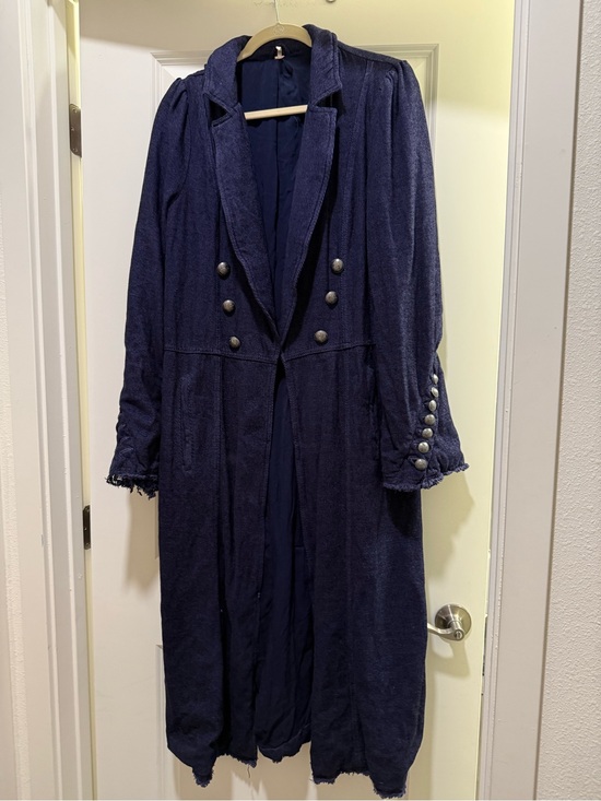 Free People Dresses & Skirts - Free People Double-breasted Maxi Coat 
Navy